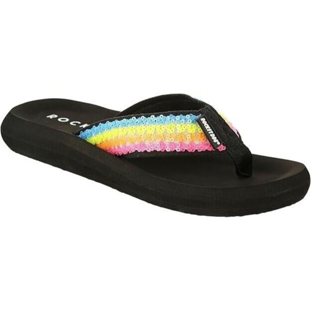Rocket Dog Spotlight2mo Neon Rainbow Flip Flop Thong Sandals Womens Size 6